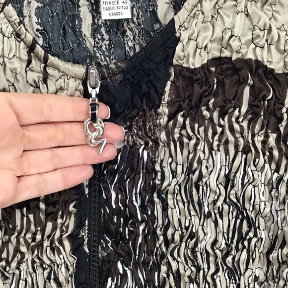 Joseph Ribkoff Veston Jacket Textured Fabric Black/Brown Career Casual Size 12 - Picture 4 of 8